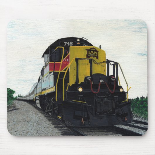 軌道上の列車の機関車 マウスパッド (正面)