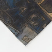 軌道上 – ヴィンテージ蒸気列車 フリースブランケット (角)