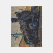 軌道上 – ヴィンテージ蒸気列車 フリースブランケット (正面)