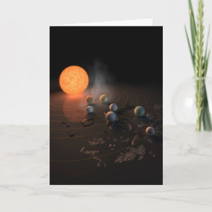軌道星にあるトラピスト–1の7つののまわりに惑星。 カード