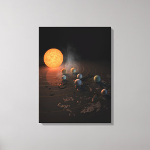 軌道星にあるトラピスト–1の7つののまわりに惑星。 キャンバスプリント