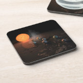 軌道星にあるトラピスト–1の7つののまわりに惑星。 コースター (左側)