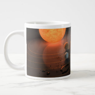 軌道星にあるトラピスト–1の7つののまわりに惑星。 ジャンボコーヒーマグカップ
