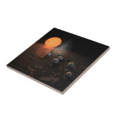 軌道星にあるトラピスト–1の7つののまわりに惑星。 タイル (側面)