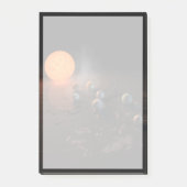 軌道星にあるトラピスト–1の7つののまわりに惑星。 ポストイット (正面)