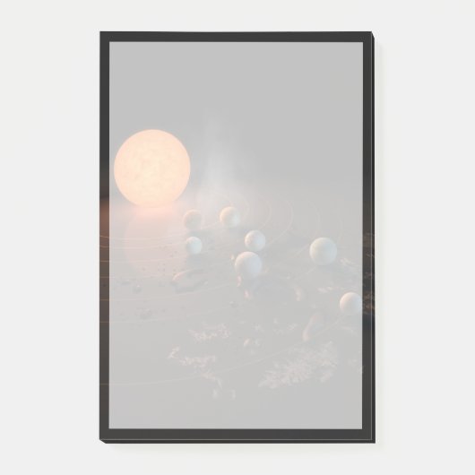 軌道星にあるトラピスト–1の7つののまわりに惑星。 ポストイット (正面)