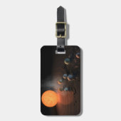 軌道星にあるトラピスト–1の7つののまわりに惑星。 ラゲッジタグ (正面縦)