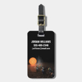 軌道星にあるトラピスト–1の7つののまわりに惑星。 ラゲッジタグ (正面縦)