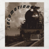 軌道移動鉄道セピア鉄道の車輪 ワインラベル (シングルラベル)