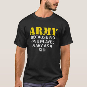 軍おもしろいは子供の腕と遊しても海軍が一人もいないからだ Tシャツ