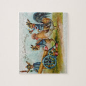 軍のイースターのウサギの旧式な郵便はがきのパズル ジグソーパズル (縦)