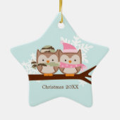 軍のカップルのクリスマスオーナメント セラミックオーナメント (裏面)