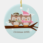 軍のカップルのクリスマスオーナメント セラミックオーナメント (裏面)