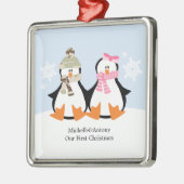 軍のカップルのクリスマスオーナメント メタルオーナメント (左)