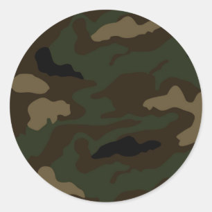 軍のカムフラージュパターン ラウンドシール