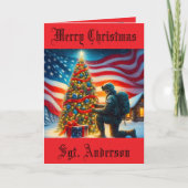 軍のクリスマス折りたたみ式ホリデーカード シーズンカード (正面)