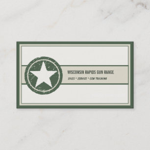 軍のスタイルの愛国心が強い星のグランジなロゴ 名刺