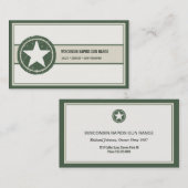 軍のスタイルの愛国心が強い星のグランジなロゴ 名刺 (正面/裏面)