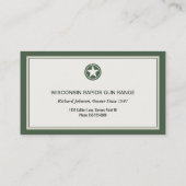 軍のスタイルの愛国心が強い星のグランジなロゴ 名刺 (裏面)