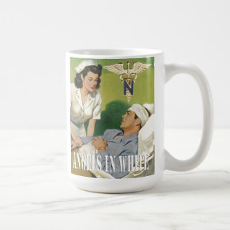 軍のナース-白いコーヒーカップの天使 コーヒーマグカップ