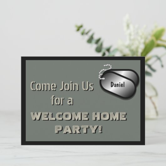 軍のパーティーの歓迎の家のお祝いのカスタム 招待状 (スタンド正面)