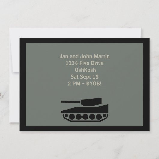 軍のパーティーの歓迎の家のお祝いのカスタム 招待状 (裏面)