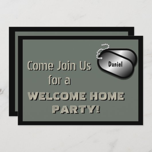 軍のパーティーの歓迎の家のお祝いのカスタム 招待状 (正面/裏面)