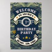 軍のパーティーサイン、カモフラージュ歓迎サイン ポスター (正面)