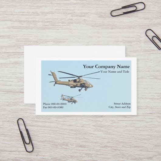 軍のヘリコプターの名刺 名刺 (正面/裏面インサイチュ)