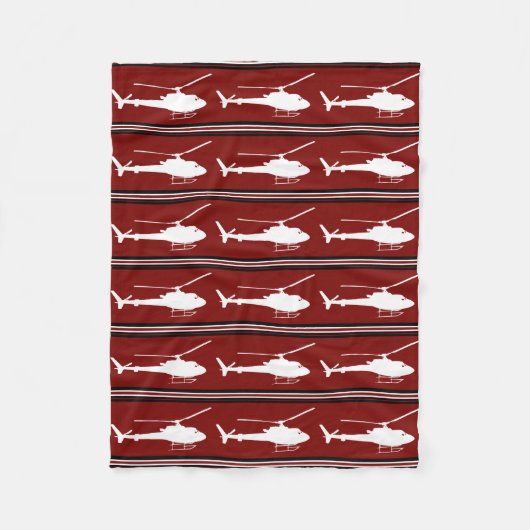 軍のヘリコプター フリースブランケット (正面)