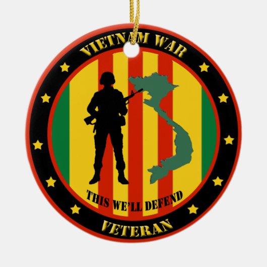 軍のベトナム戦争の退役軍人のカスタムなオーナメント セラミックオーナメント (正面)