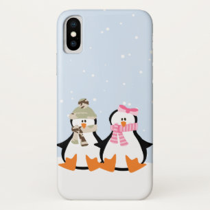 軍のペンギンのカップル iPhone X ケース