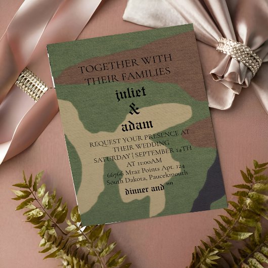 軍のユニフォーム ウェディング 招待状