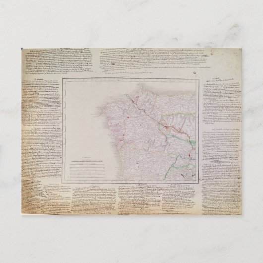 軍のルートを持つガリシアの地フランスの図 ポストカード (正面)