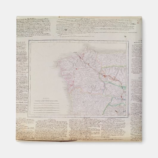 軍のルートを持つガリシアの地フランスの図 マグネット (正面)