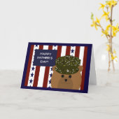 軍の兵士の英雄とパパ カード (黄色い花)