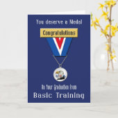 軍の基本訓練のお祝いカード カード (黄色い花)