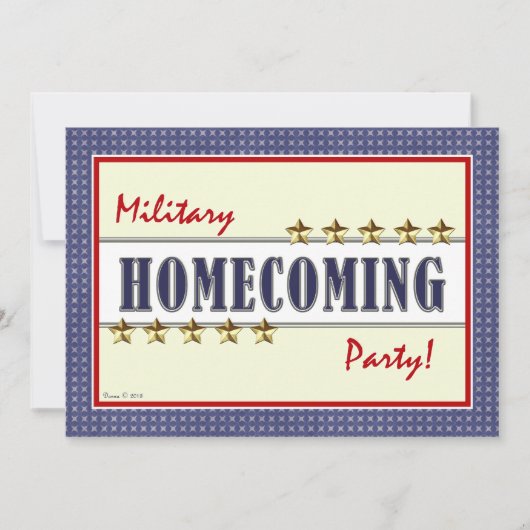 軍の帰郷はパーティの招待状を主演します 招待状 (正面)