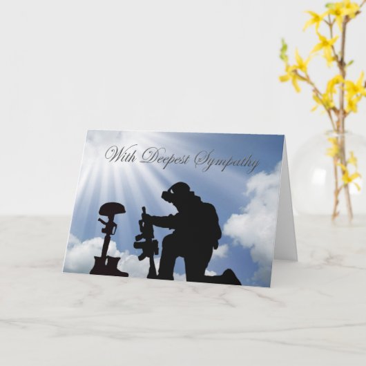 軍の悔やみや弔慰カード カード (黄色い花)