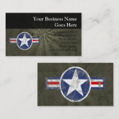 軍の愛国心が強いヴィンテージの星 名刺 (正面/裏面)