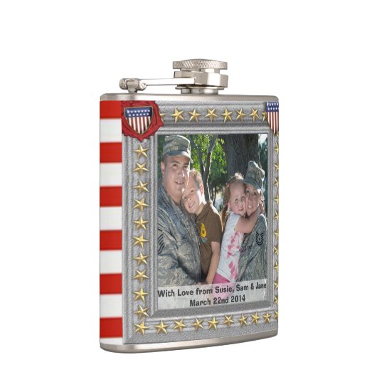 軍の愛国心が強い米国の退役軍人のカスタマイズ可能なフラスコ フラスク (右)