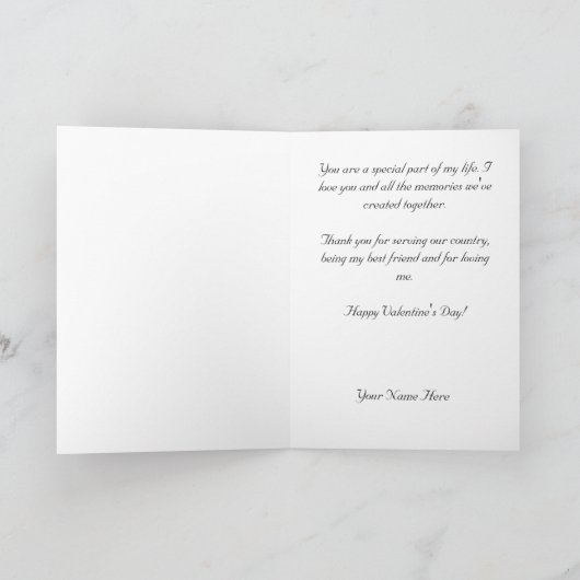 軍の海洋のバレンタインデーカード シーズンカード (内部)
