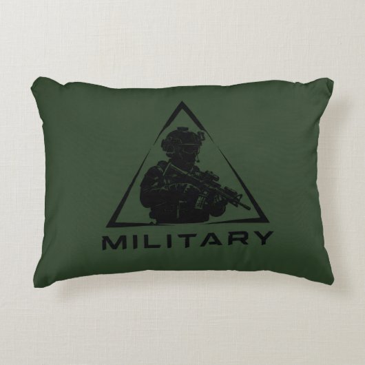 軍の特殊部隊グリーンデザイン アクセントクッション (正面)