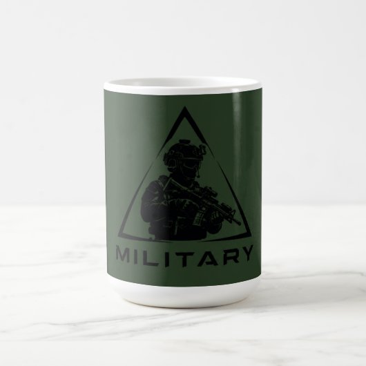 軍の特殊部隊グリーンデザイン コーヒーマグカップ (中央)
