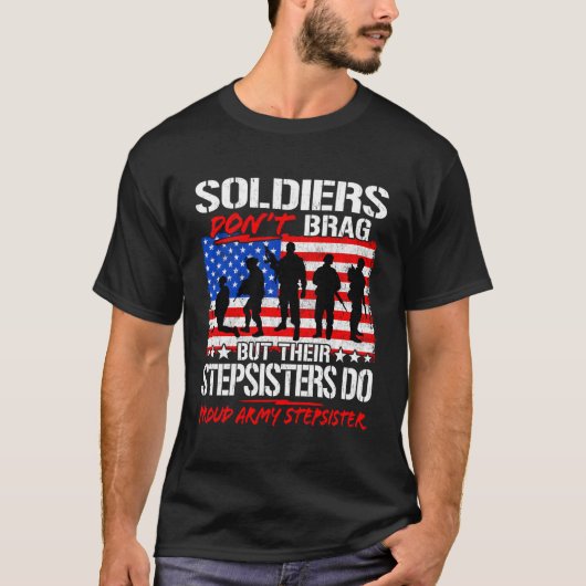 軍の誇りを持った義妹の兵士は勇気のない軍隊 Tシャツ (正面)