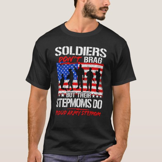 軍の誇りを持った義母シャツ兵がブラッグしないおもしろい Tシャツ (正面)