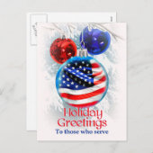 軍の軍隊への休日の挨拶、クリスマス シーズンポストカード (正面/裏面)