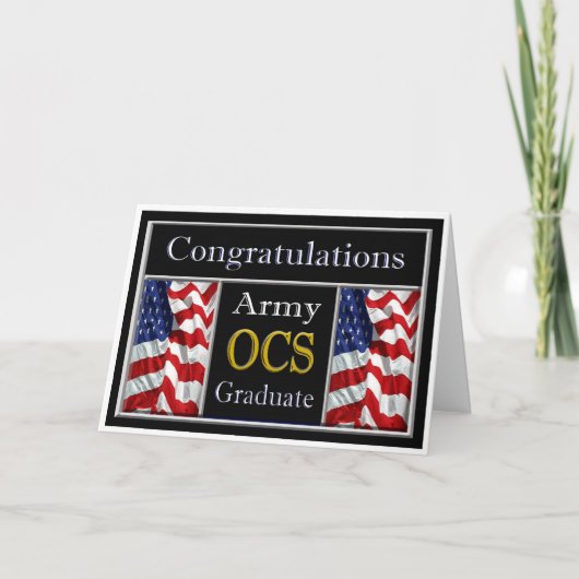 軍の軍隊OCSの卒業のお祝いカード カード (正面)