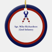 軍の退役軍人操作のイラクの自由のカスタム セラミックオーナメント (裏面)