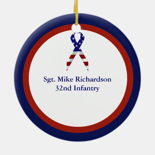 軍の退役軍人操作のイラクの自由のカスタム セラミックオーナメント (裏面)